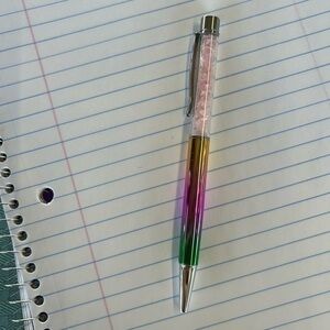 Rainbow Metallic Rose Quartz Pen